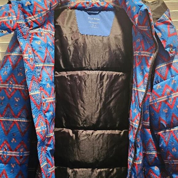 CLUB ROOM Men's Hooded Puffer Jacket - Blue Aztec - Medium - NWT - Picture 5 of 8